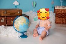 Бебешки къси панталони с тиранти 74 размер