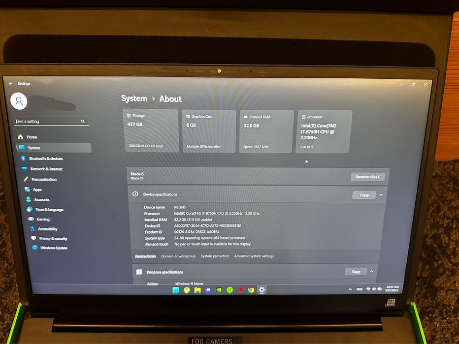 Razer blade 15 GTX 1660