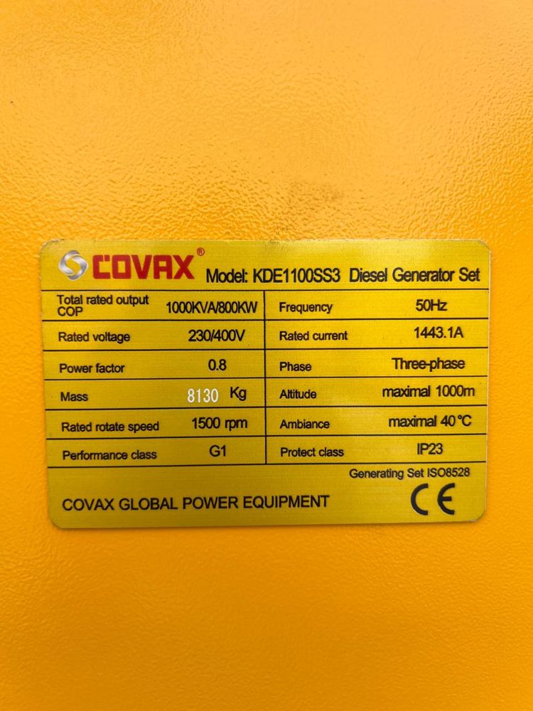 Дизель Генератор Covax Navigator 1000 Ква 800 кВт