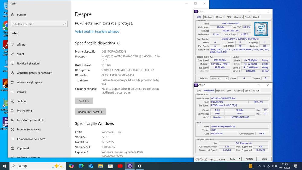 Kit sk1151 v1 Intel I7 6700 B150 16GB DDR3