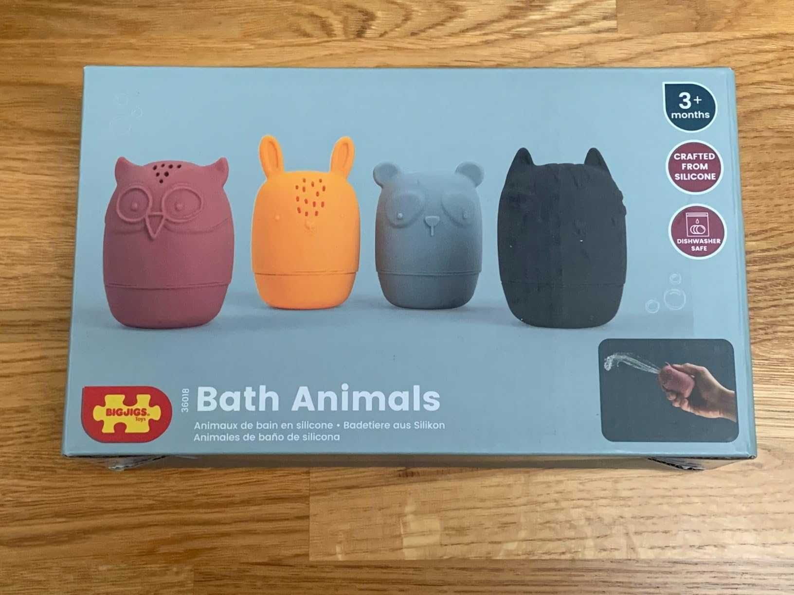 Bigjigs Toys Силиконови животни за баня - 4 бр за бебета и деца 3+ мес