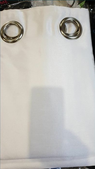 Draperii albe căptusite 117/183cm,set de 2 bc