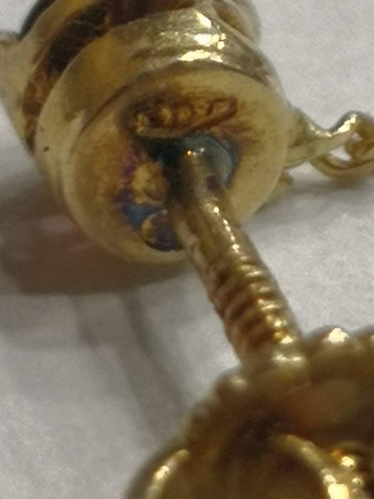 Vind cercei din aur 18kt cu granate Bohemia