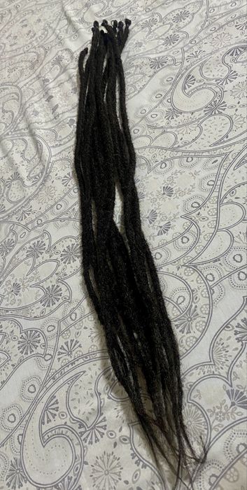 Set 10 dreaduri sintetice negre (64 cm) cu elastice noi, create manual
