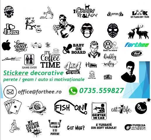Stickere decorative geam/ perete/ masina si cani personalizate