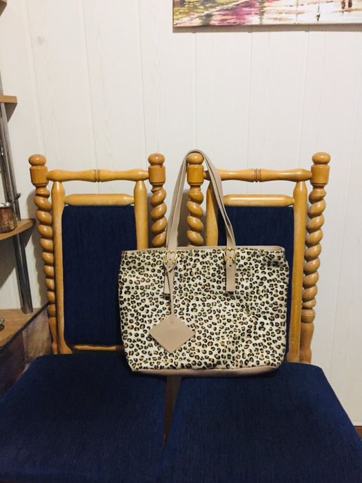 Нова чанта естествена кожа с косъм пони