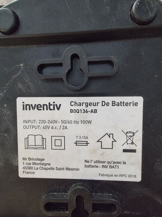 Acumulator si încărcător Inventiv 40v