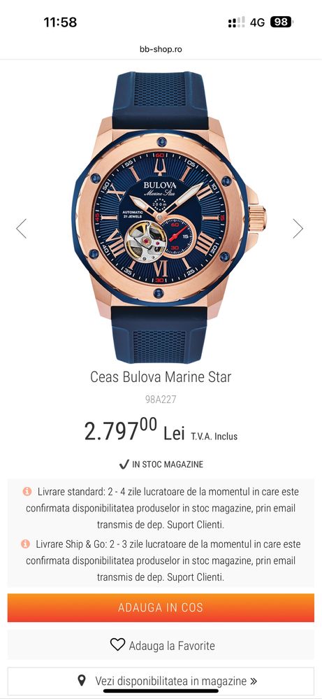 Bulova Marine Star nou