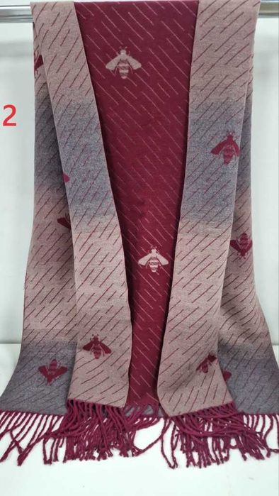 Кашмирен шал на  пчели уникален дизайн  две лица