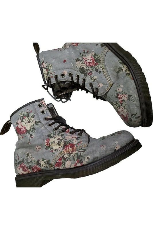 Dr Martens floral canvas