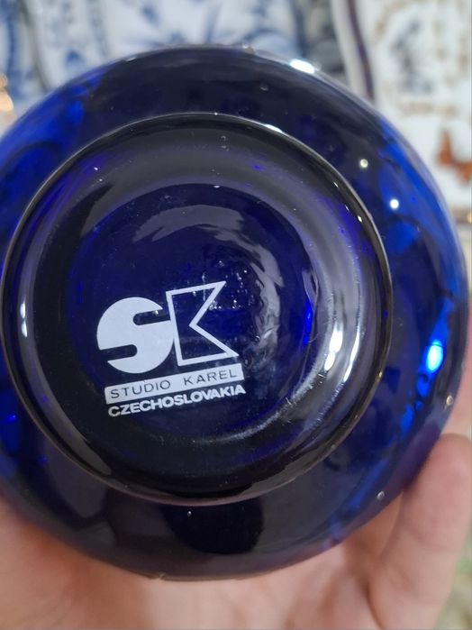 Старинная декоративная ваза с лепкой 14см