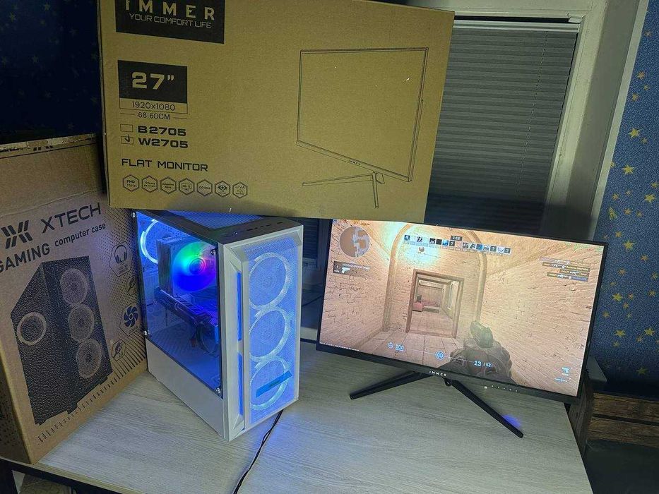 Игровой кейс с монитором 27 дюймов/RX 590GME 8gb / 16 gb DDR4/ 512 SSD