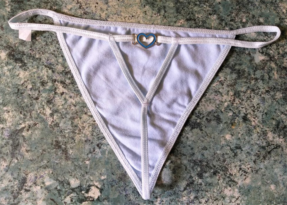Chiloti tanga vis super mini snur incitanti fete/femei bleu pal S(noi)