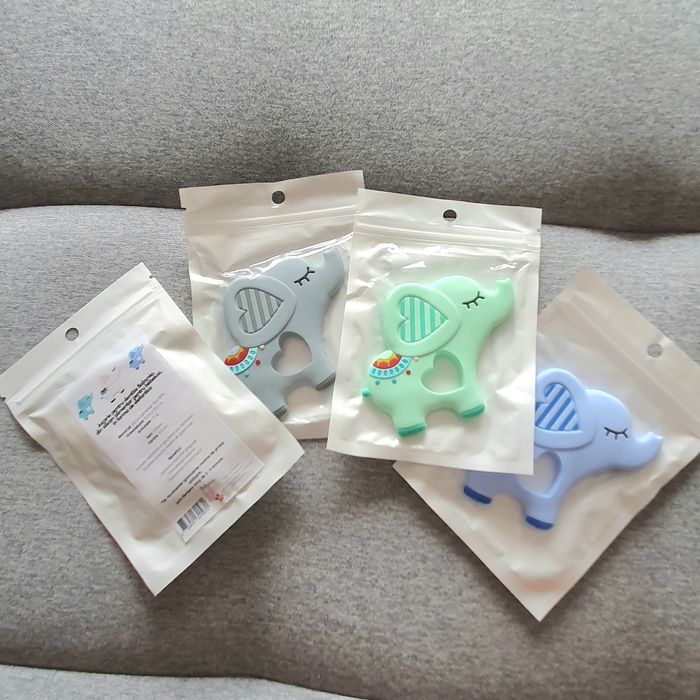 Jucarie pentru dentitie, din silicon alimentar pentru bebelus- 4 buc.