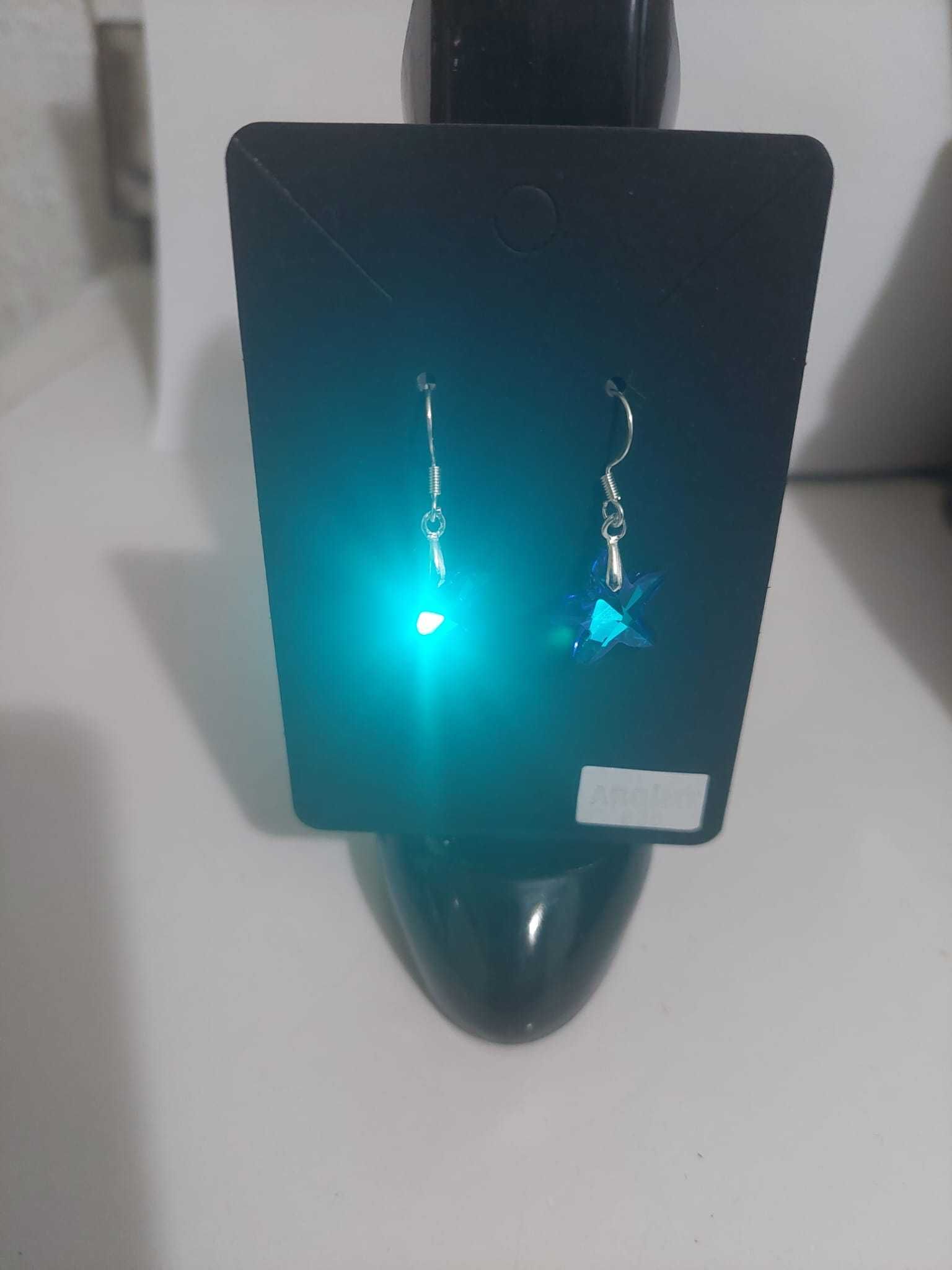 Cercei NOI din argint 925 cu pietre stil swarovski steluțe de mare