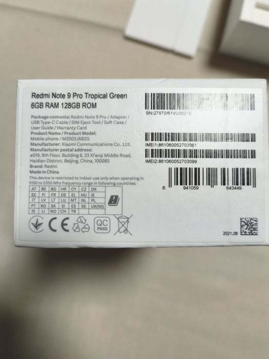 Vând telefon Xiaomi redmi note 9 pro 6gb RAM 128gb rom