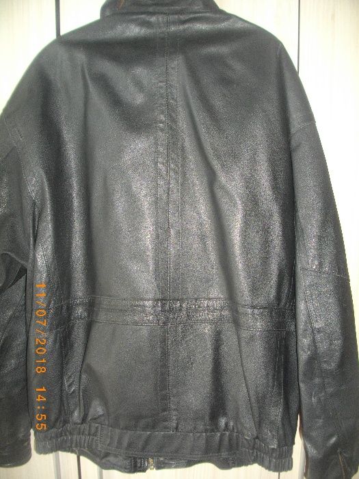 Мъжко-Яке Естествена Кожа-Агнешка Напа-№50-Почти Ново-Голямо-Късо