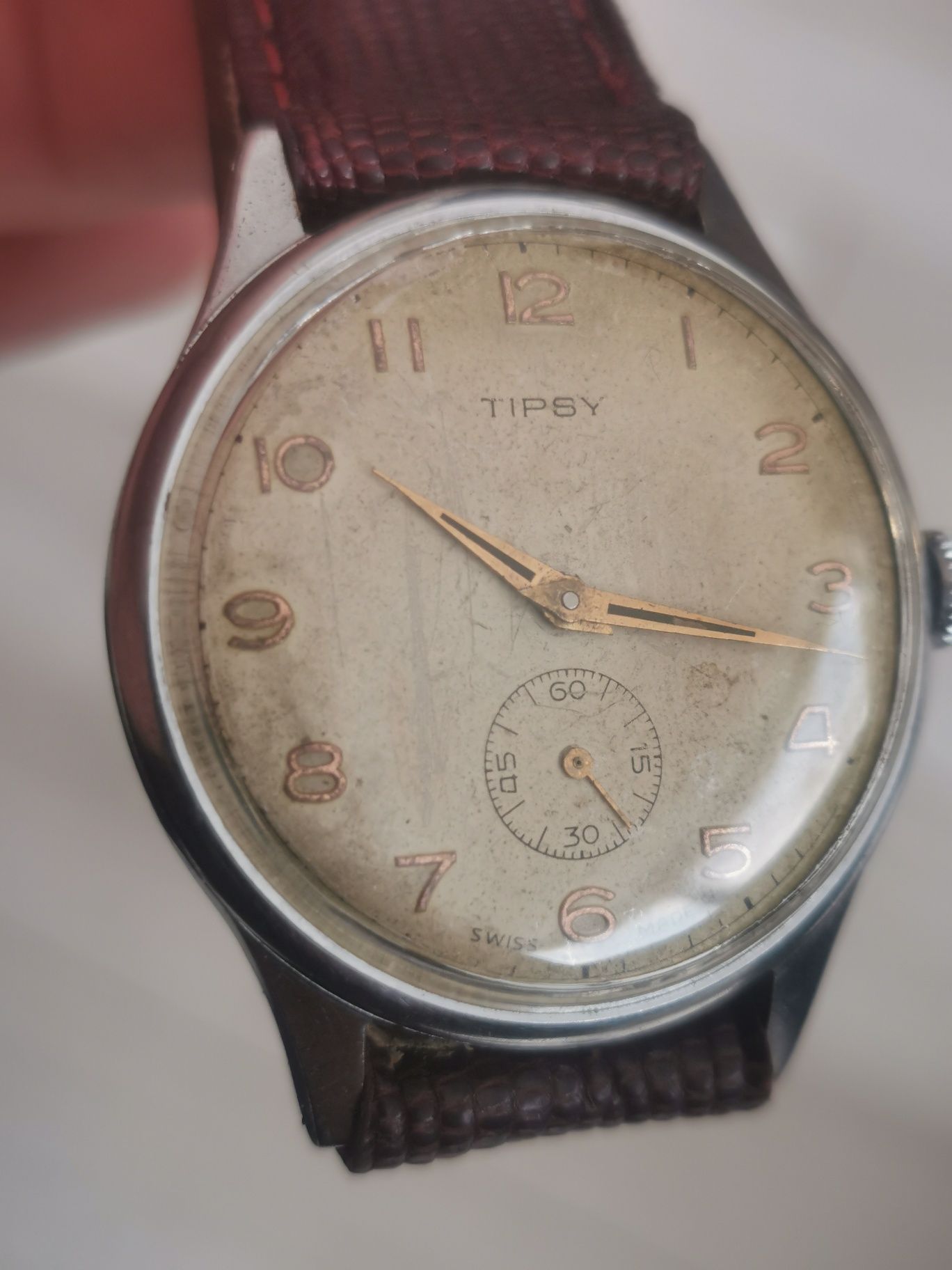 Ceas Tipsy-Elvețian - 36 mm-Funcționează excelent!