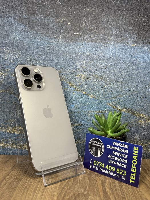 Iphone 15 pro max/256gb/2 Ani Garantie Centrul de Telefoane/rate