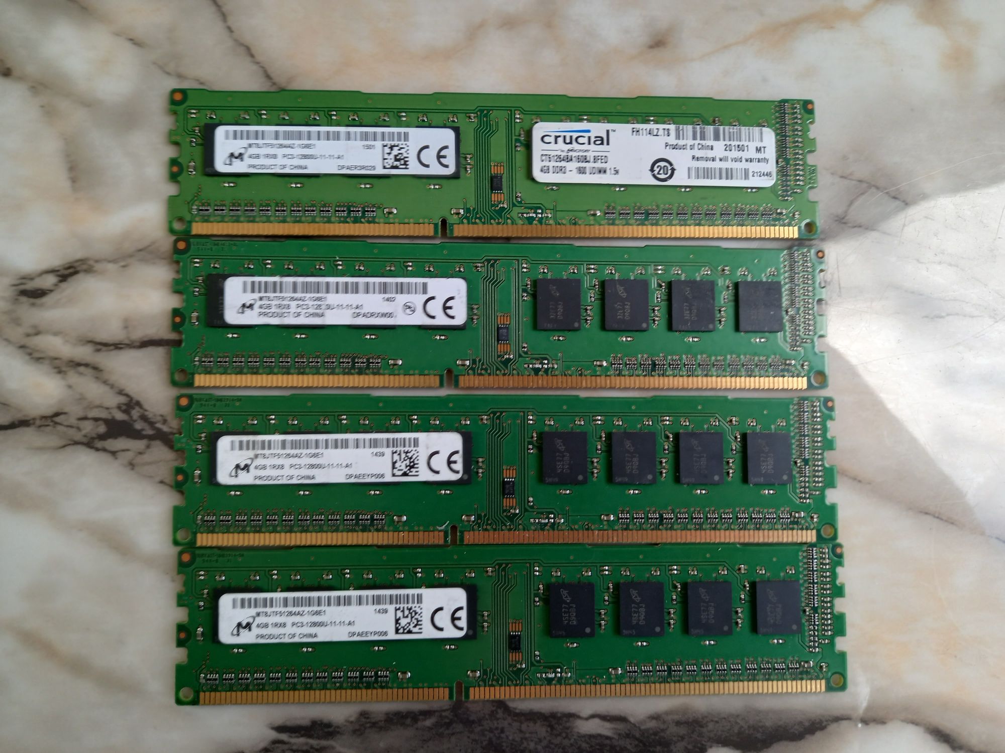 Памет 16GB (4 x 4GB) Micron  DDR3 1600 (PC3 12800)