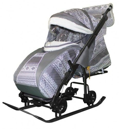 Санки коляска на колесиках