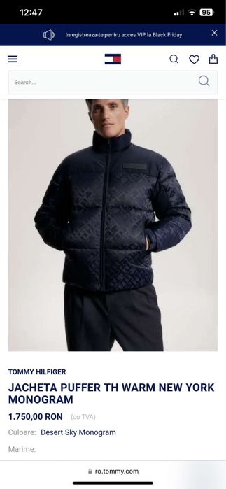 Geaca Tommy XL, cumparata 2024