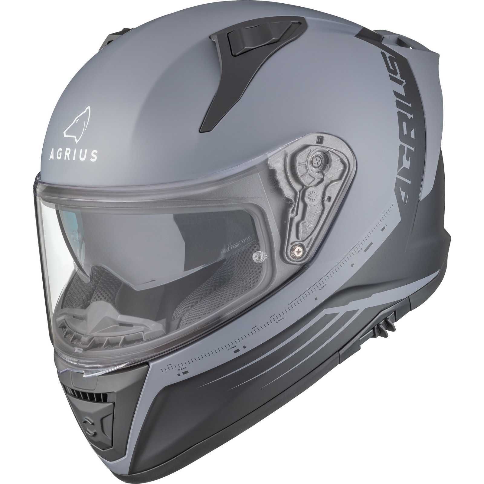 Casca moto integrala full face Agrius Storm Calibration Gri ochelari