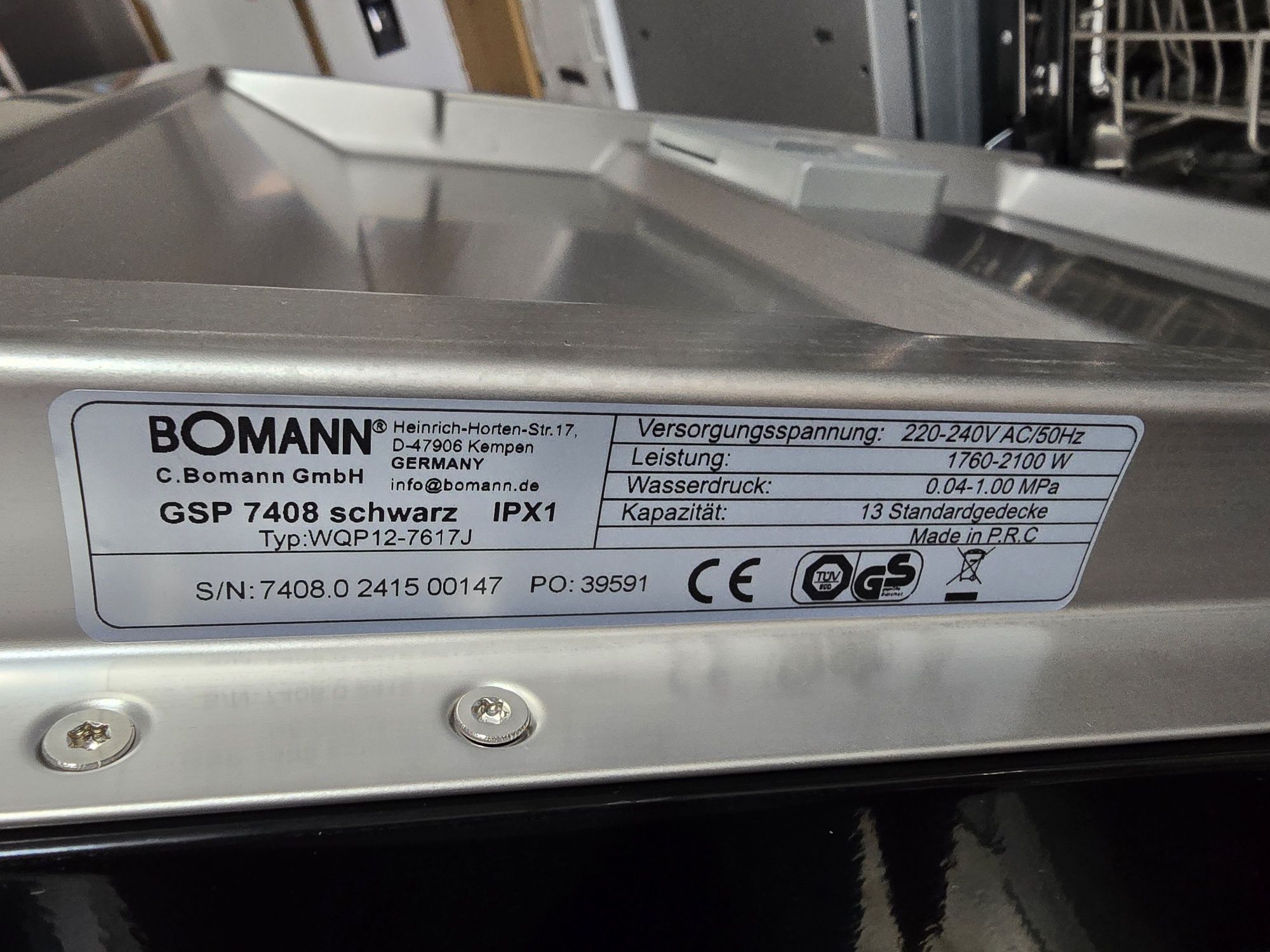 Нова черна свободностояща съдомиялна Боман/Bomann 60 см