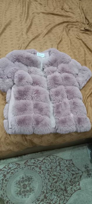 Пухено дамско палто