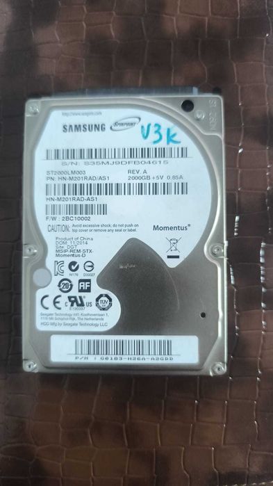 Жесткий диск для ноутбука 2 ТБ. Здоровье 100%. Пробег не большой