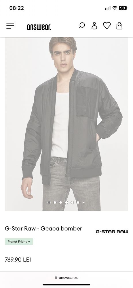 Vând geaca bomber G Star Raw mărimea L