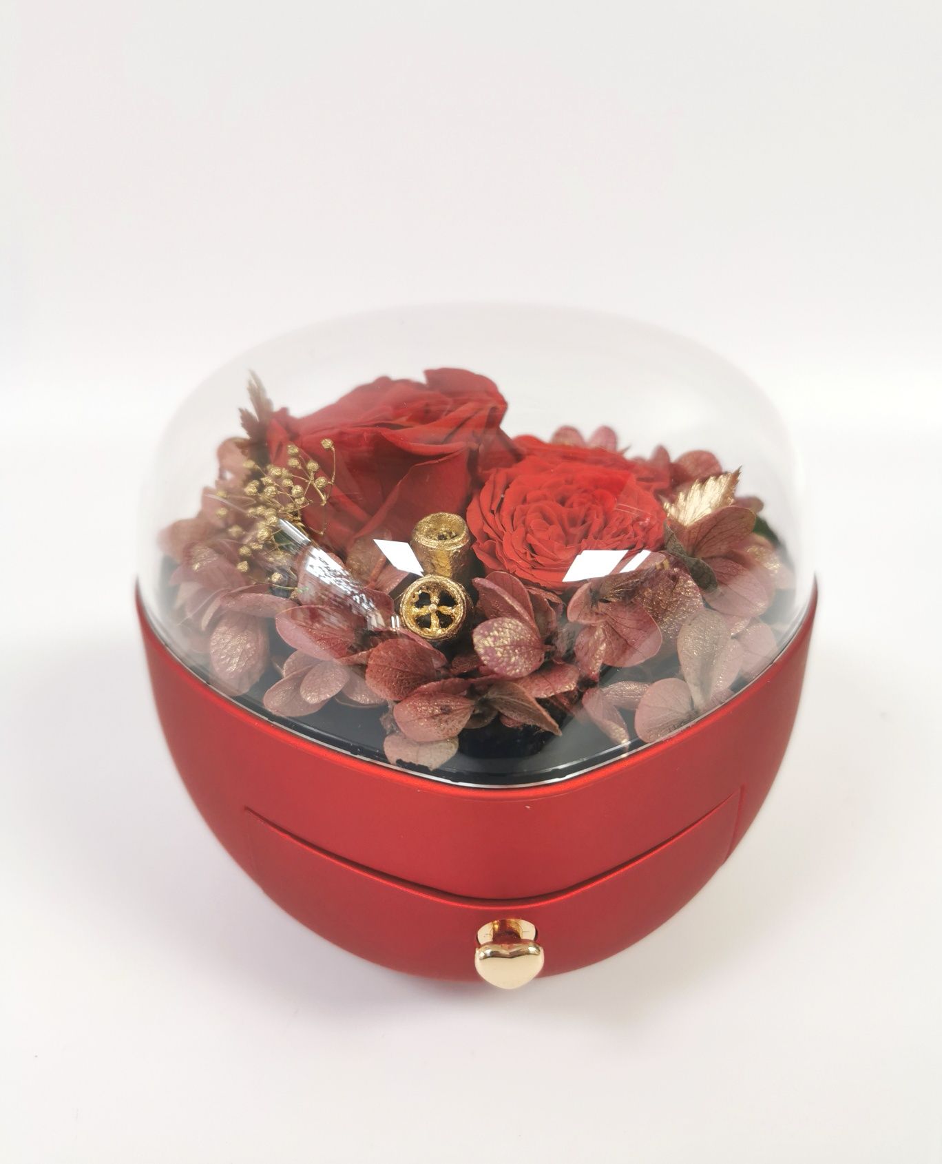 Cutie de bijuterii cu trandafir criogenat