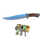 Set Cutit Vanatoare Eagle, 31.5 cm, otel si amnar profesional 2 in 1