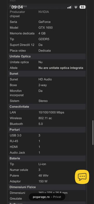 Laptop ASUS Gaming 15.6'' ROG Strix G G531GT i7 GeForce GTX 1650 4GB