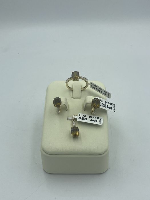 Cercei 14K 3.62 Gr/ Inel 14K 2.80 Gr/ Pandant 14k 1.71 Gr
