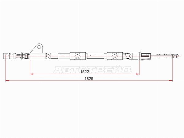 Трос ручного тормоза  Левый (барабанные тормоза) Toyota Avensis