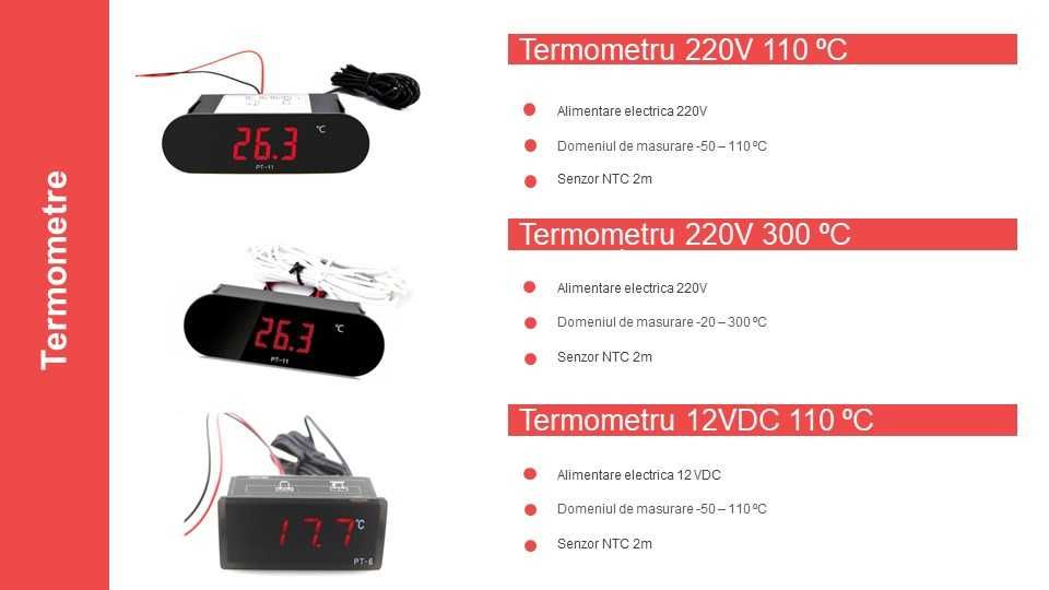 Termometru sera clocitoare 12V 220V