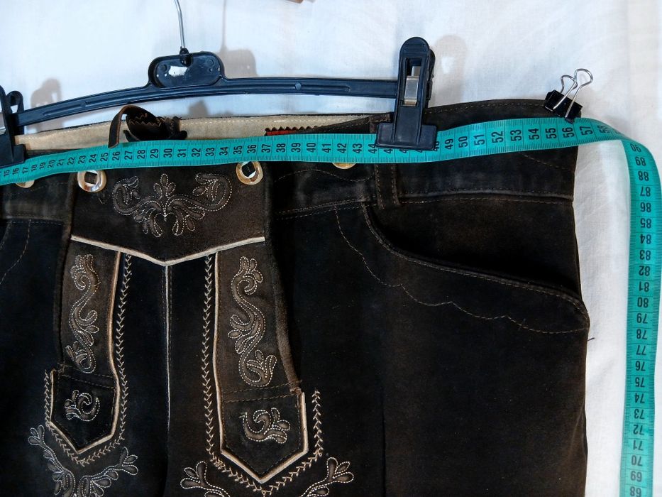 Pantaloni Oktoberfest Lederhose bavarezi nr 56/3XL Pantaloni vânătoare