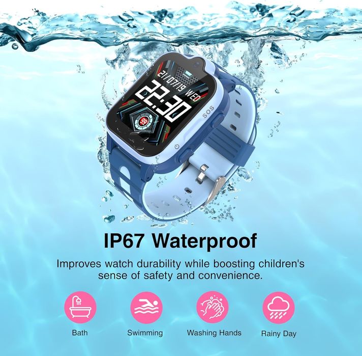 Детски 4G смарт часовник с GPS проследяване, обаждания, SOS бутон