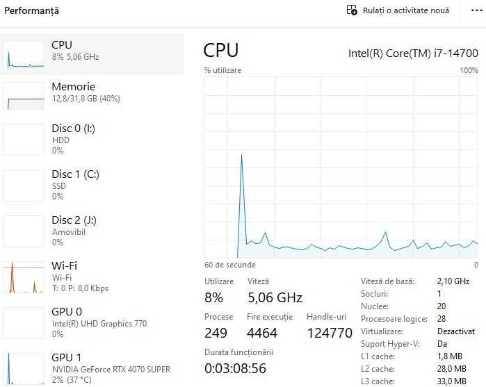Gaming i7-14700 + RTX 4070 Super SSD 2TB 32GB DDR5 Z690. Impecabil!