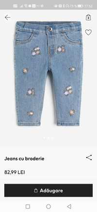 Jeans cu broderie h&m