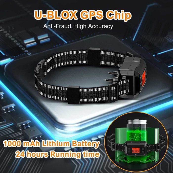 Безжична GPS електронна ограда за куче UCATQ до 900м IPX7