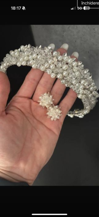 Diademă/coroniță mireasă + cercei