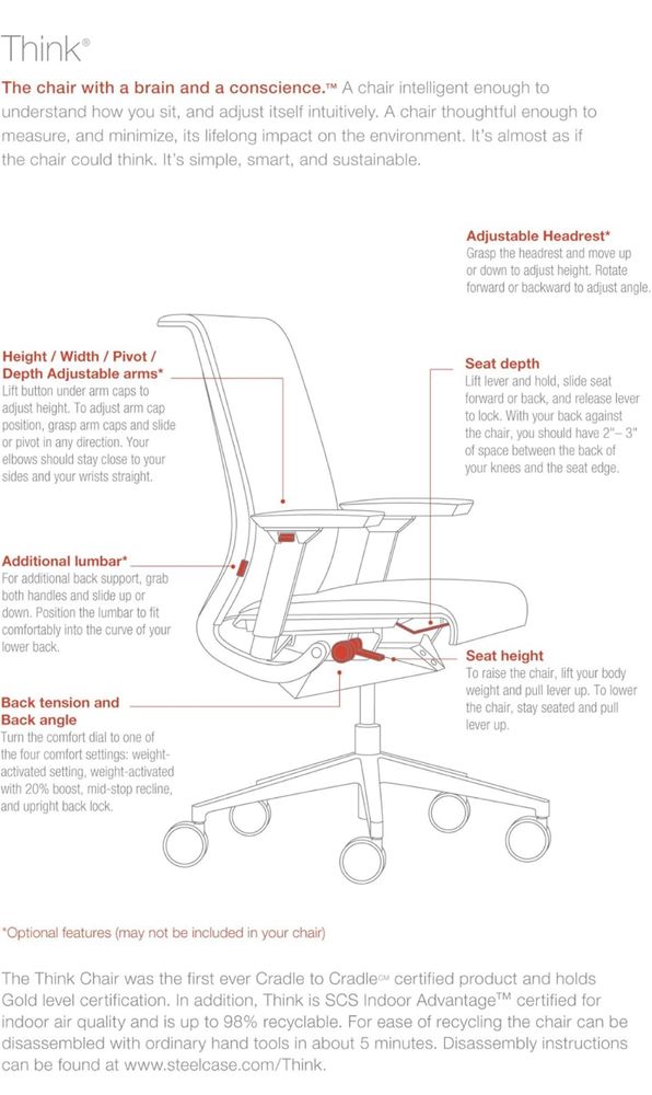 SteelCase Think Ергономичен офис стол - 20бр.
