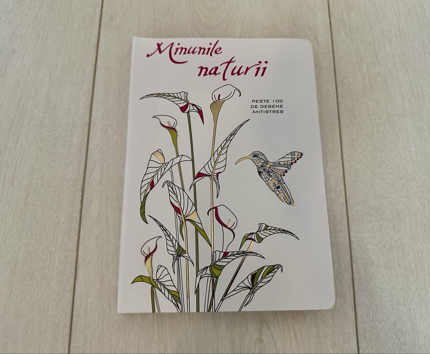 Minunile naturii, carte de colorat pt. adulți cu 100 desene antistres