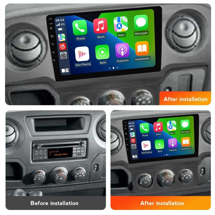 Navigatie Android 14 Renault MASTER Nissan N400 1/8 Gb CarPlay CAMERA
