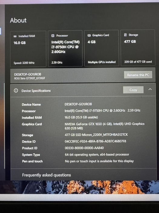 Laptop ASUS Rog Strix