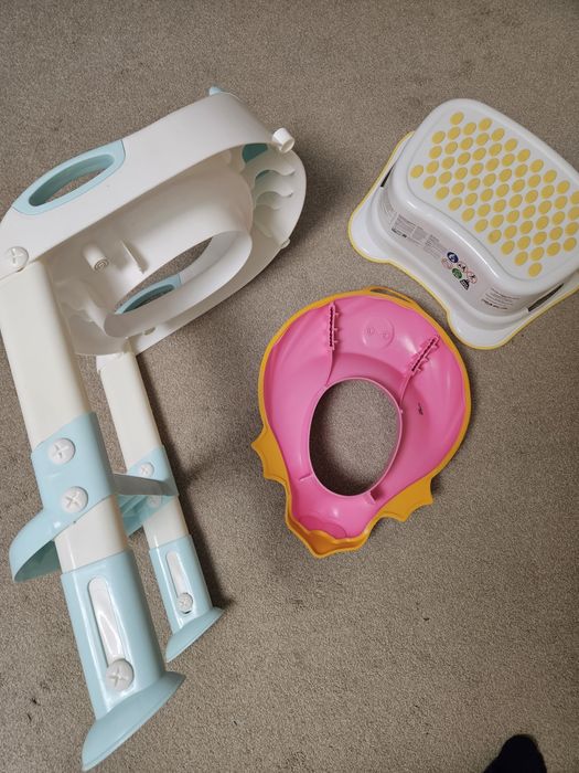 Set oliță copii + reductor toaletă + înălțător – învățare la oliță