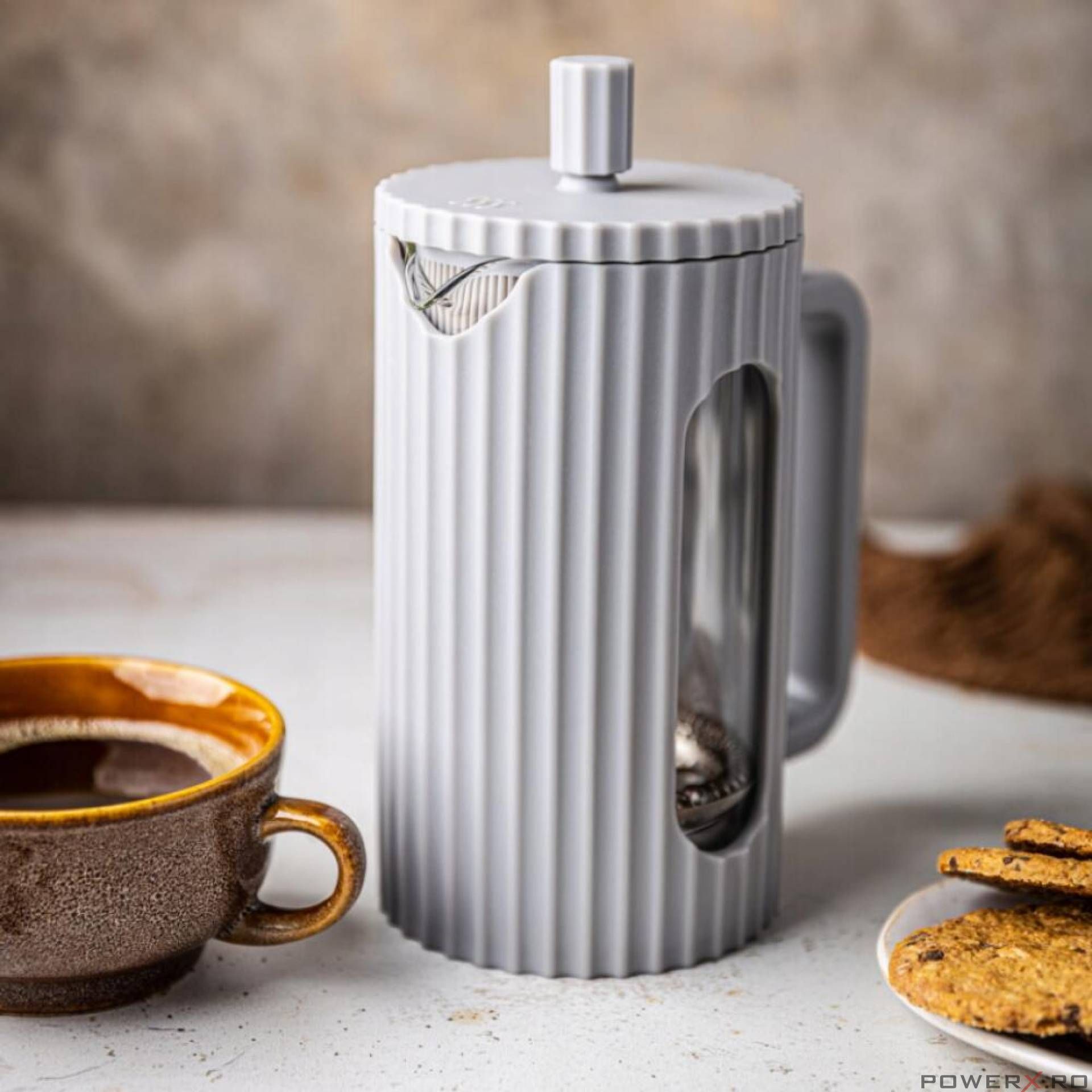 Aparat de cafea/ceai cu presiune de capacitate. 0,35 l, gri, Klausberg