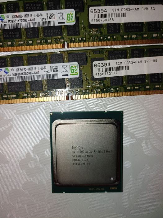 Процесор Intel xeon E5-1650v2 и сървърна рам памет DDR3 ECC 1333mhz
